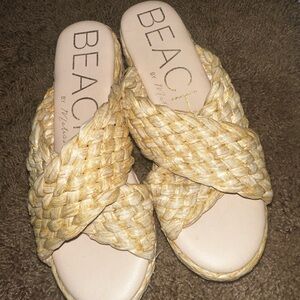 Beach by Matisse raffia wedge sandals *Never Worm*